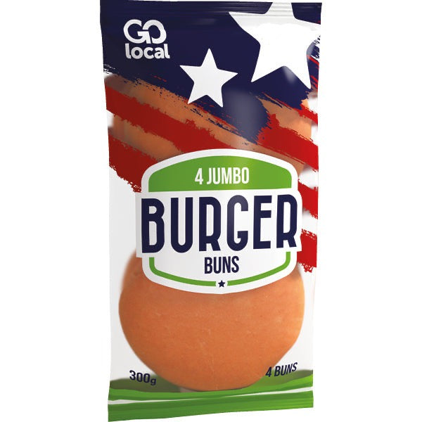 Go Local 4 Jumbo Burger Buns With Sesame Seeds