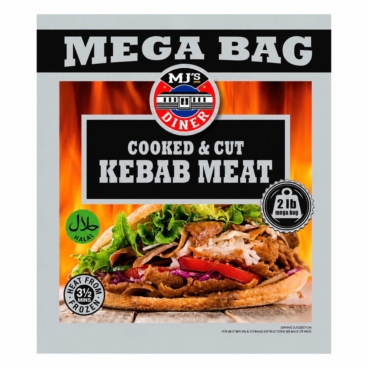 MJ’s Diner Cooked & Cut Kebab Meat 908g