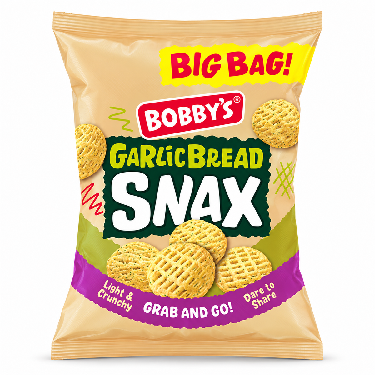 Bobby’s Garlic Bread Snax 60g