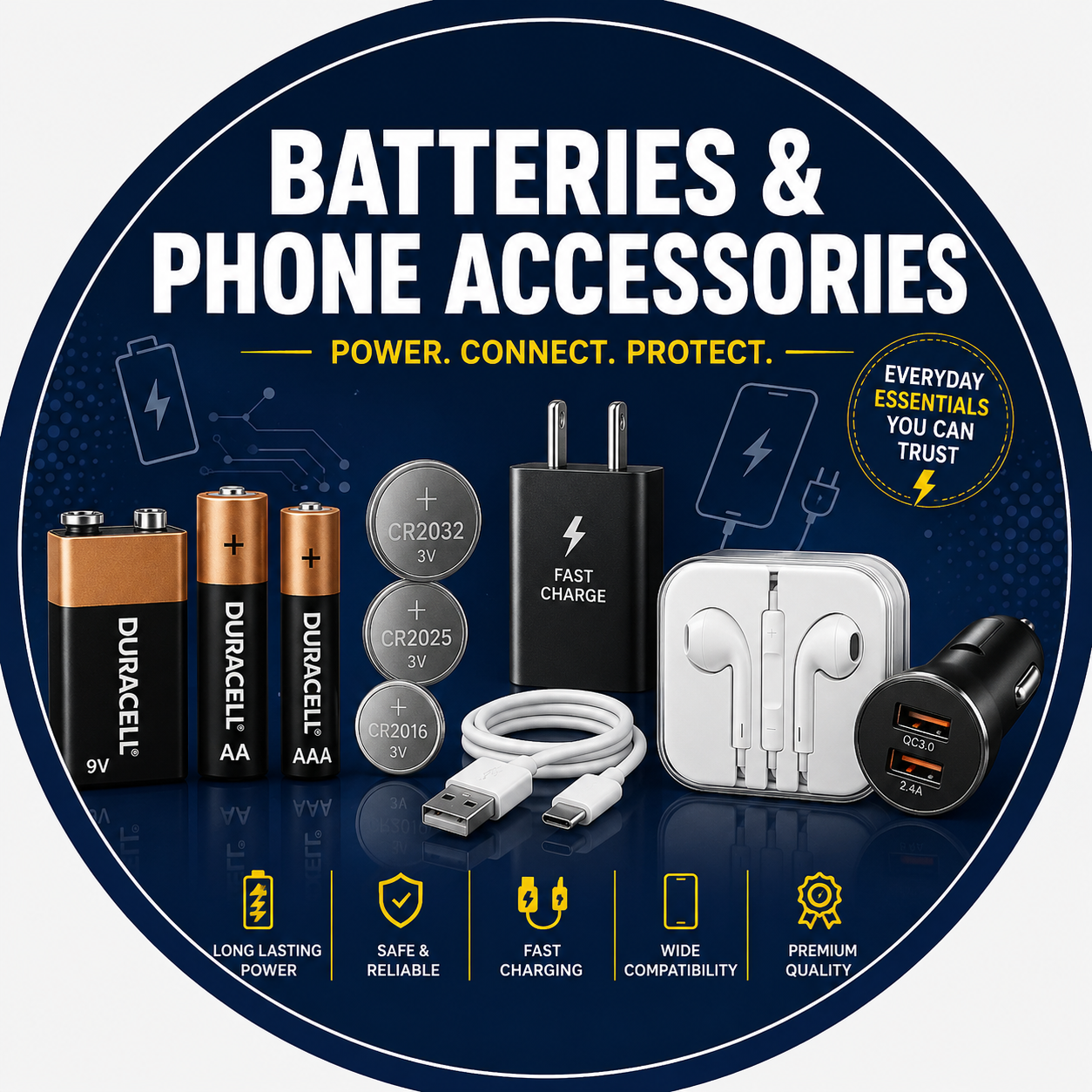 BATTERIES & PHONE ACCESSORIES