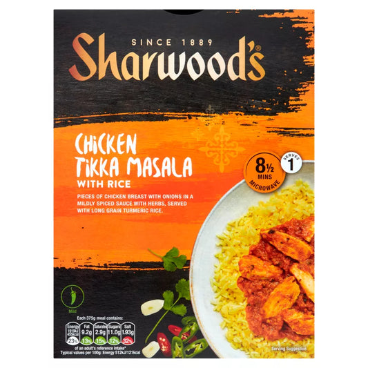 Sharwoods Chicken Tikka Masala with Rice 375g (FROZEN)