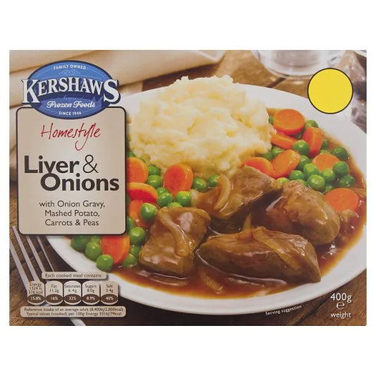 Kershaws Liver & Onions 400g (FROZEN)