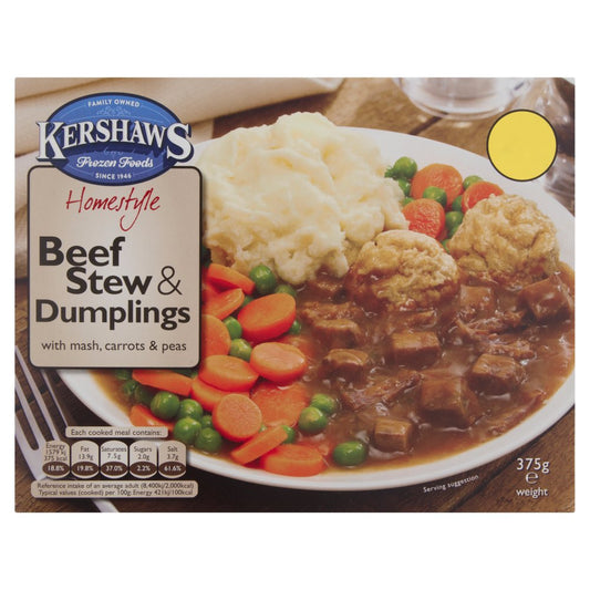 Kershaws Beef Stew & Dumplings 375g (FROZEN)