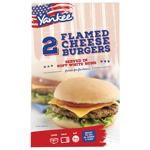 Yankee 2 Flamed Cheese Burgers 228g