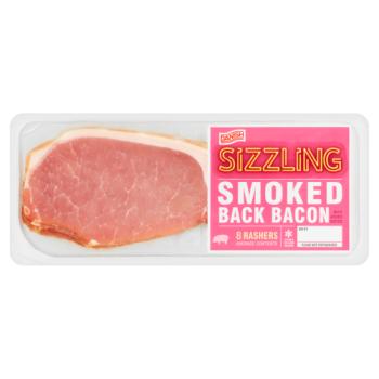 Danish Sizzling 8 Smoked Back Bacon Rashers 250g (MEAT)