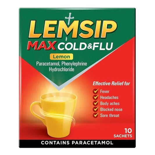 Lemsip Max Cold & Flu Lemon 10 Sachets