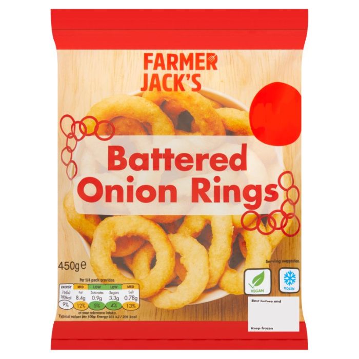 Farmer Jack's Battered Onion Rings 450g