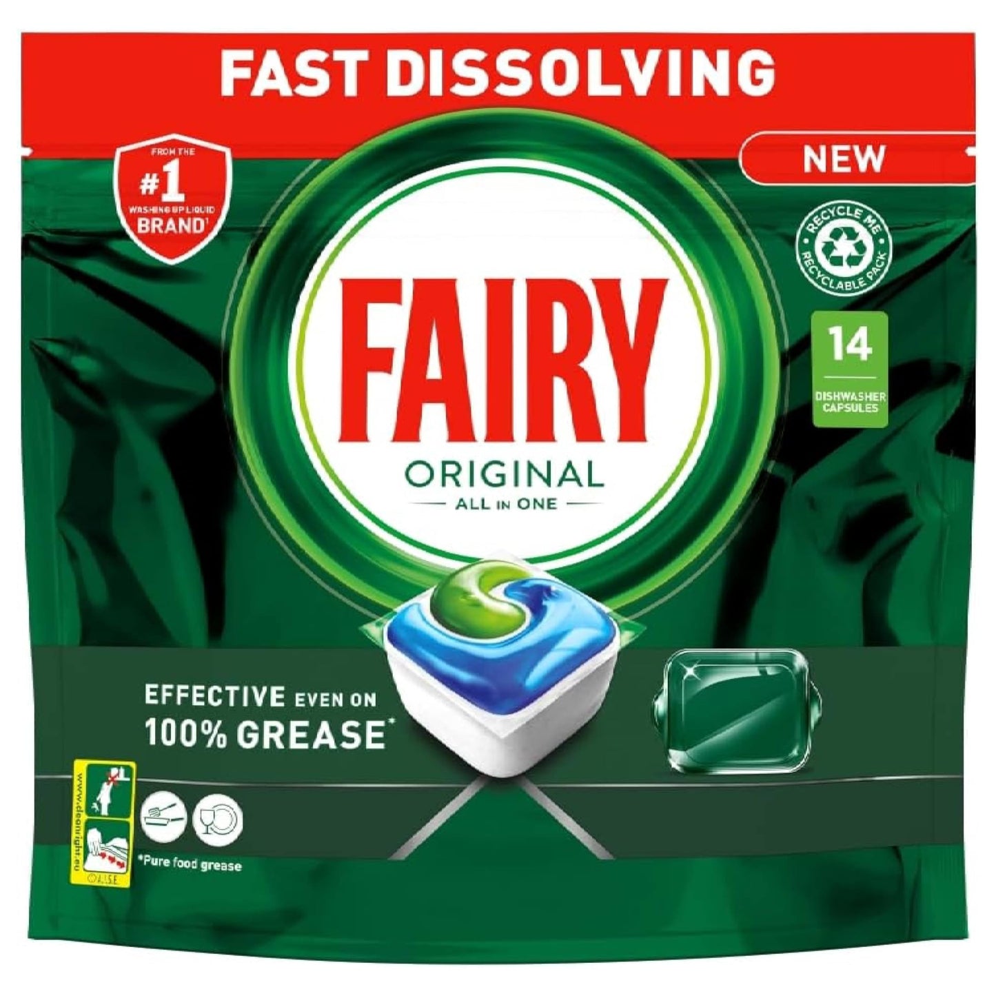 Fairy Original All in One 14 Dishwasher Capsules