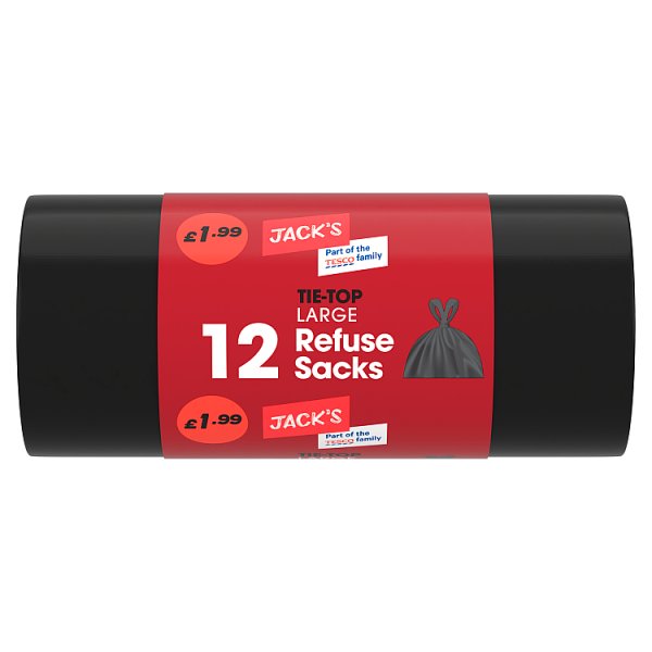 Jack's 12 Tie Top Large Refuse Sacks