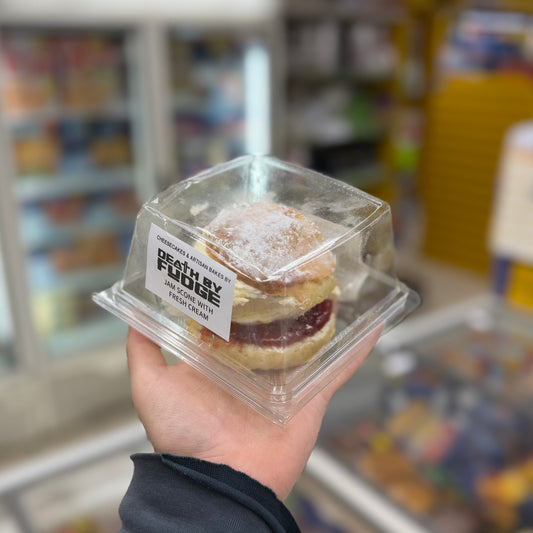 Death By Fudge Jam Scones with Fresh Cream