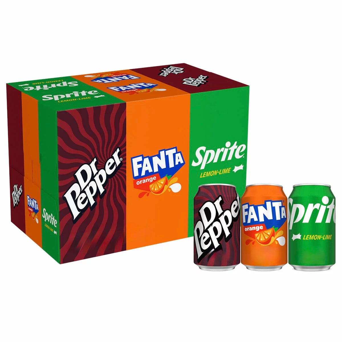 Fanta, Dr Pepper, Sprite Variety Pack, 30x330ml