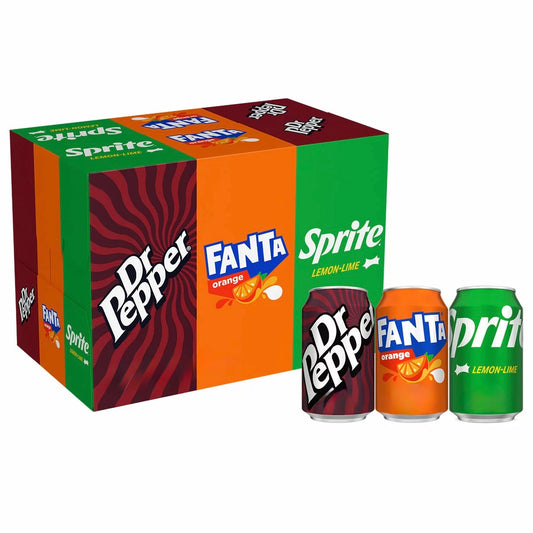Fanta, Dr Pepper, Sprite Variety Pack, 30x330ml