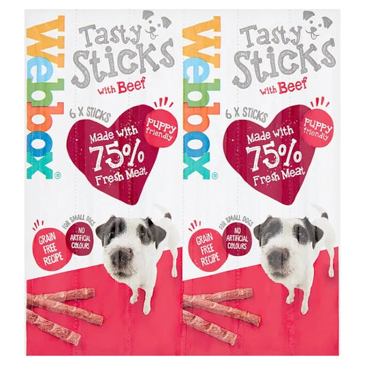 Webbox Tasty Sticks with Beef 6 Pack