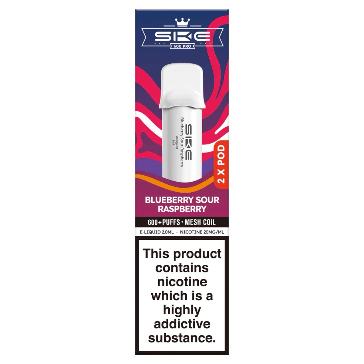 SKE Crystal 600 Pro Blueberry Sour Raspberry Pods