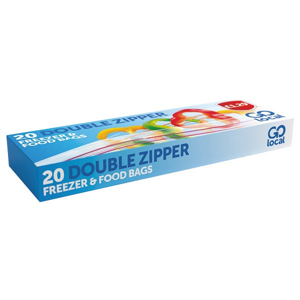 Go Local 20 Double Zipper Freezer & Food Bags