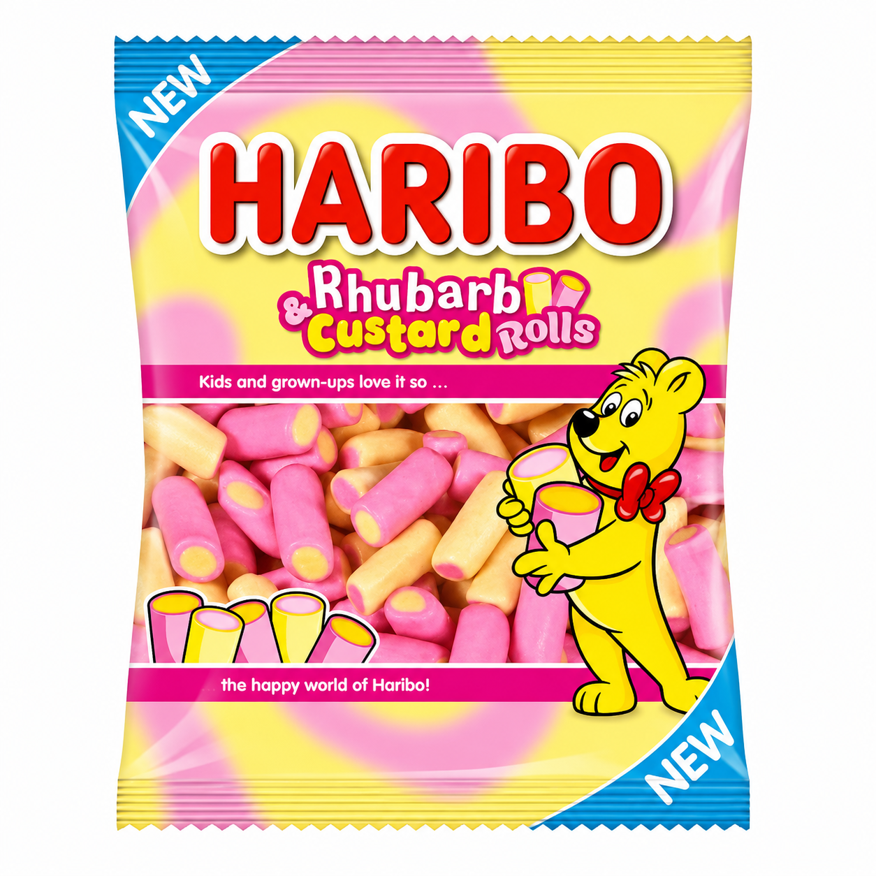 Haribo Rhubarb & Custard Rolls 140g