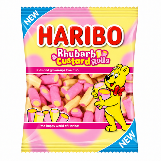 Haribo Rhubarb & Custard Rolls 140g