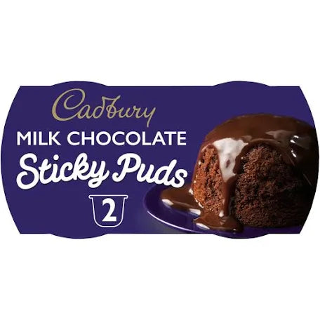 Cadbury Milk Chocolate Sticky Puds  2x95g