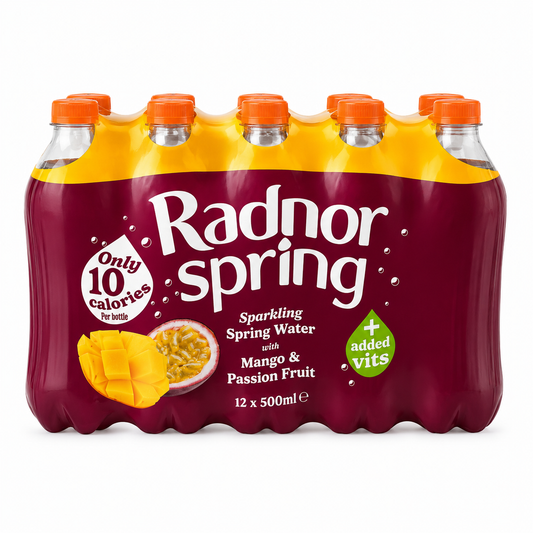 Radnor Spring Sparkling Water With Mango & Passion Fruit 12x500ml