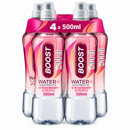 Boost Water+ Electrolytes Strawberry & Peach 4x500ml