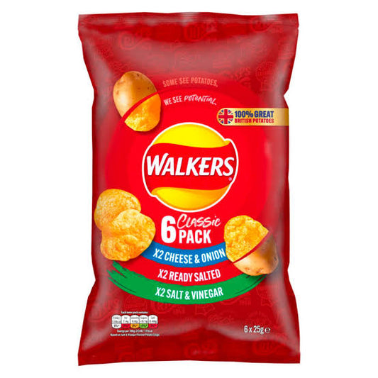 Walker Classic Crisp 6 Pack 6x25g