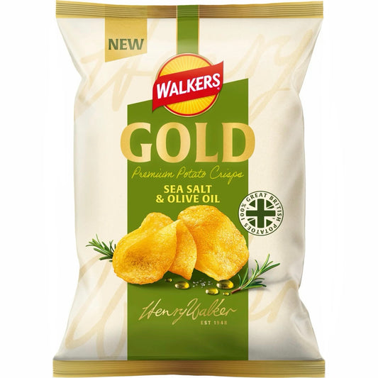 Walkers Gold Sea Salt & Olive Oil 140g