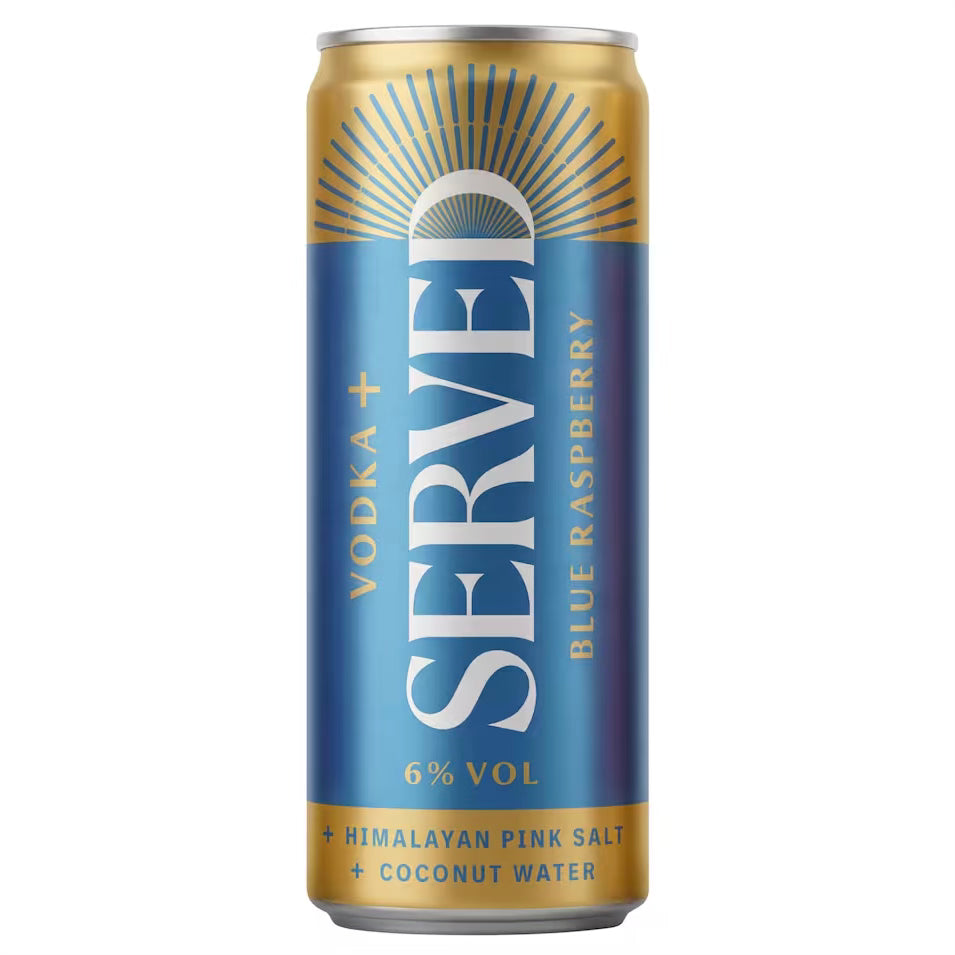 Served Vodka+ Blue Raspberry 330ml