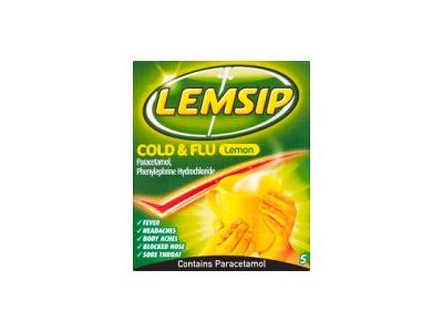 Lemsip Cold & Flu Lemon 5 Sachets