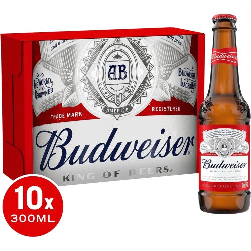 Budweiser 10x300ml Bottles (MULTIPACK)