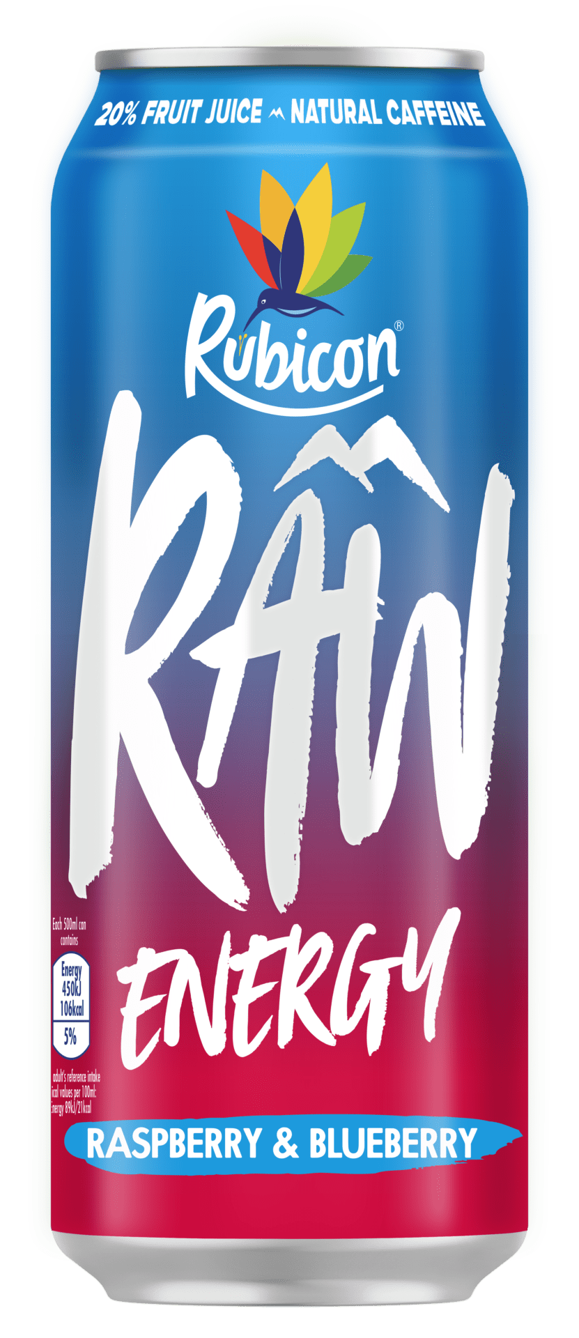 Rubicon Raw Energy Raspberry & Blueberry 500ml