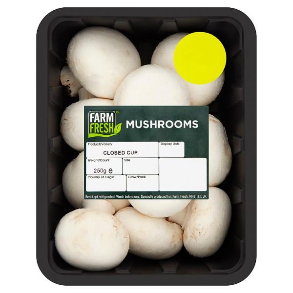 Farm Fresh Closed Cup Mushrooms 250g