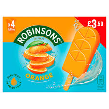 Robinsons Orange Lollies 4 Pack (FROZEN)