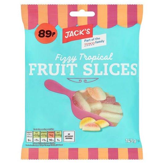 Jacks Fizzy Tropical Fruit Slices 145g (SHAREBAG)