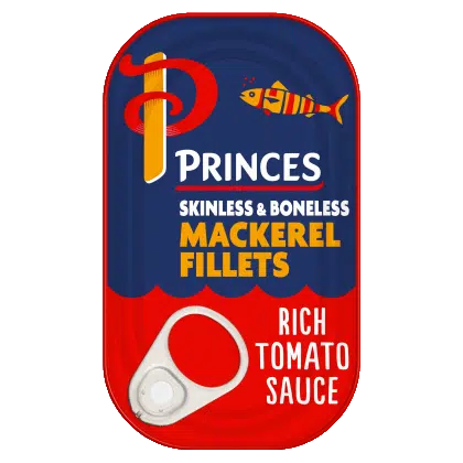 Prince's Skinless & Boneless Mackerel Fillets Rich Tomato Sauce 125g